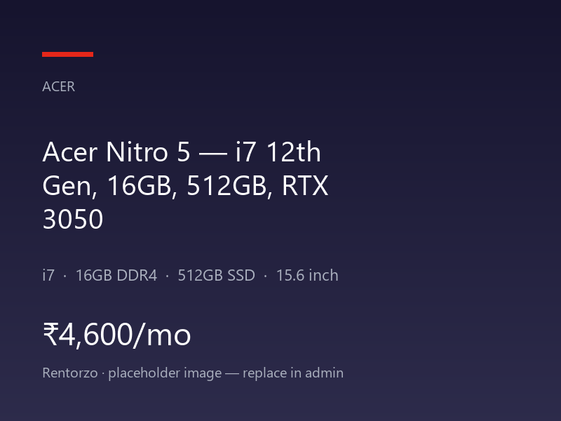Acer Nitro 5 — i7 12th Gen, 16GB, 512GB, RTX 3050