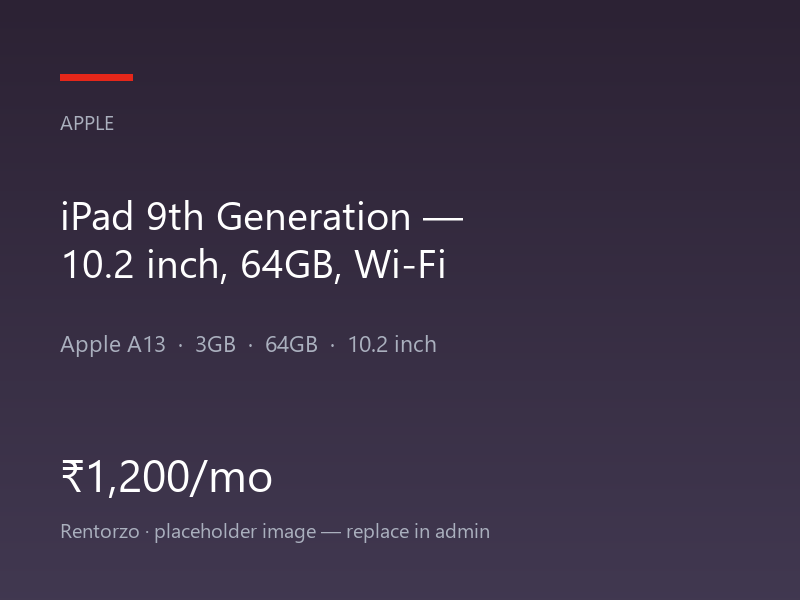 iPad 9th Generation — 10.2 inch, 64GB, Wi-Fi