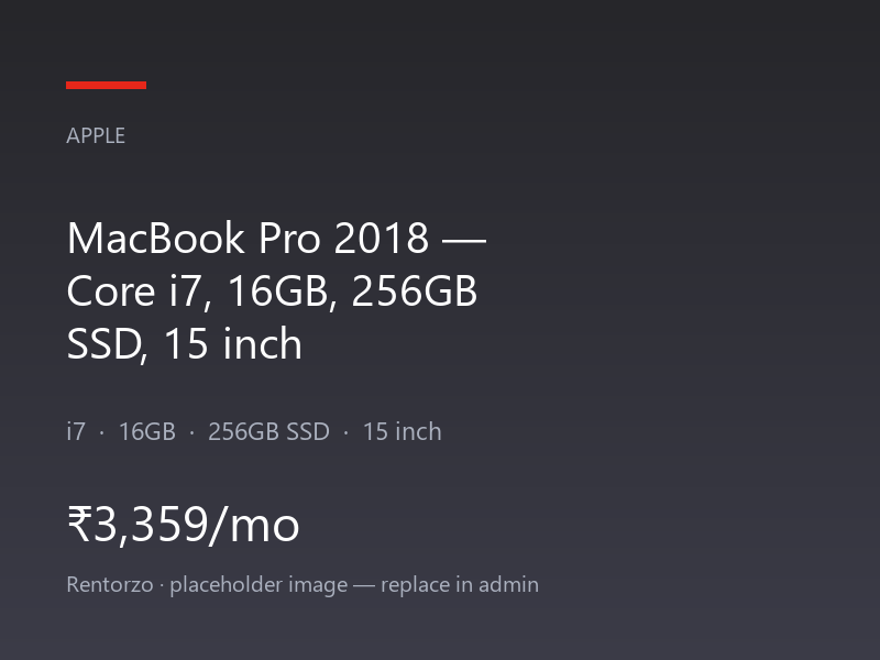 MacBook Pro 2018 — Core i7, 16GB, 256GB SSD, 15 inch